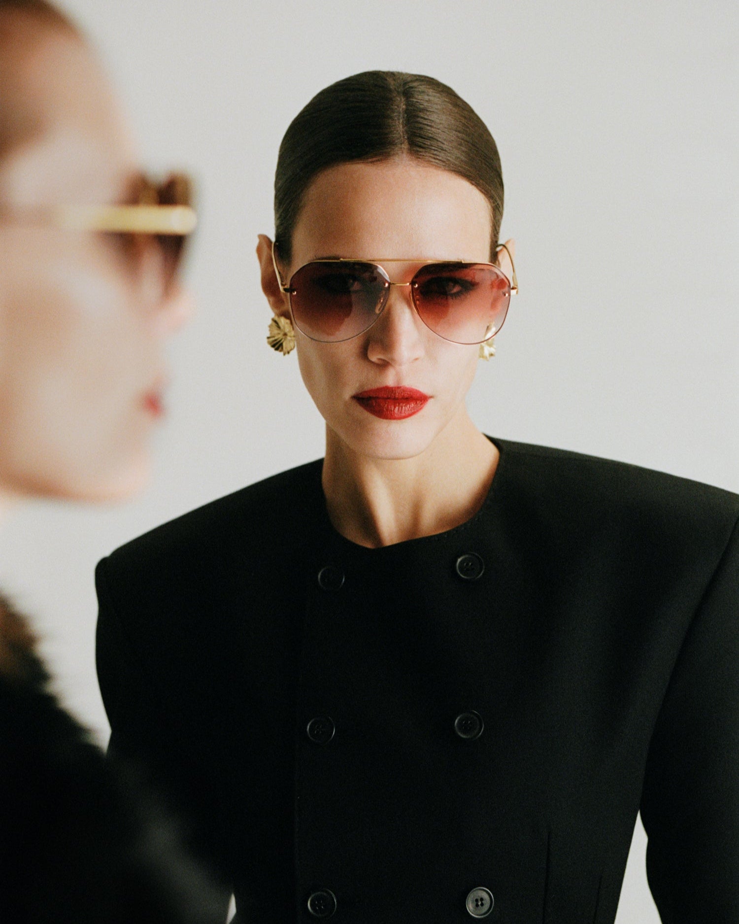 Linda Farrow x Dries Van Noten Oversized Cat-Eye Sunglasses