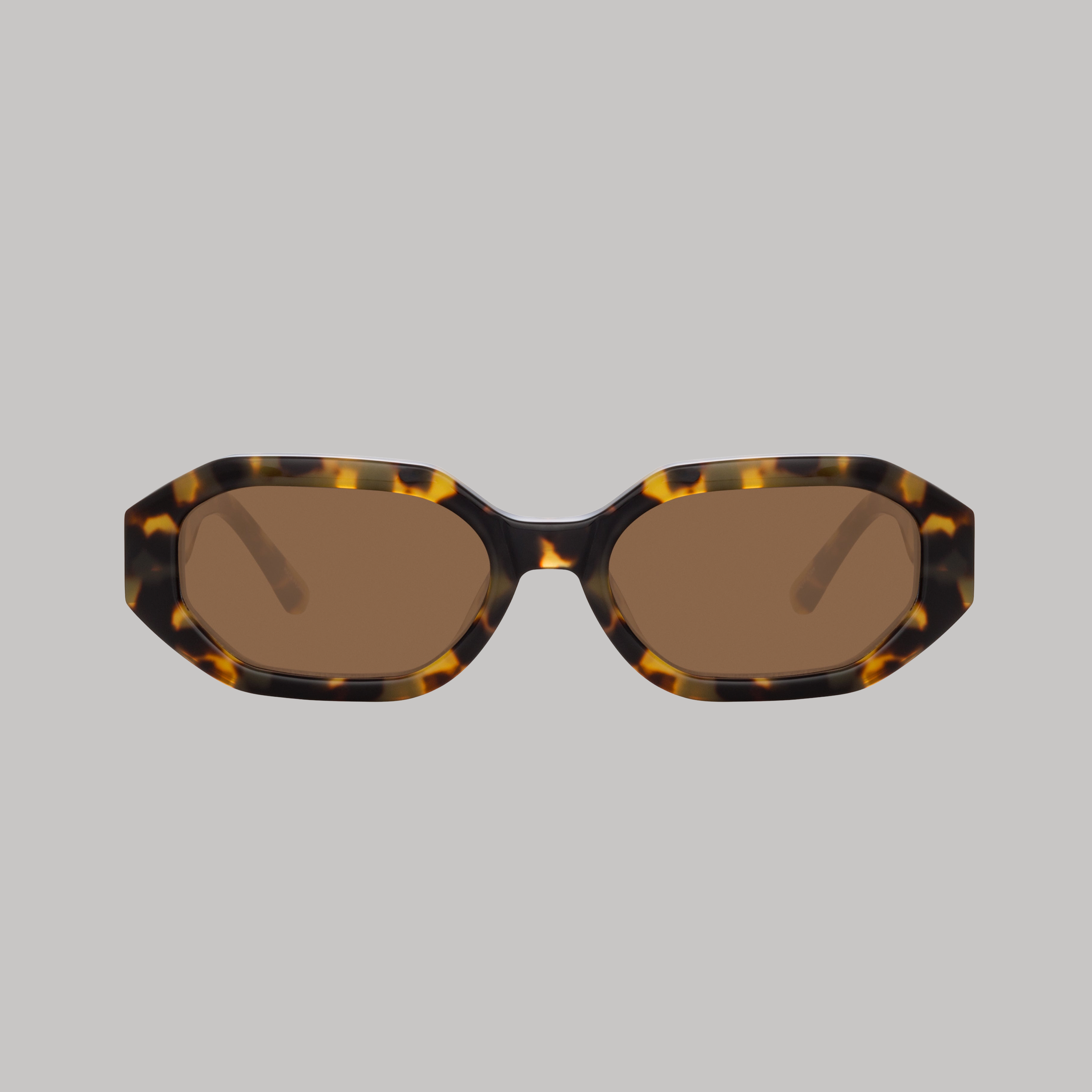 Irene Angular Sunglasses in Tortoiseshell and Brown