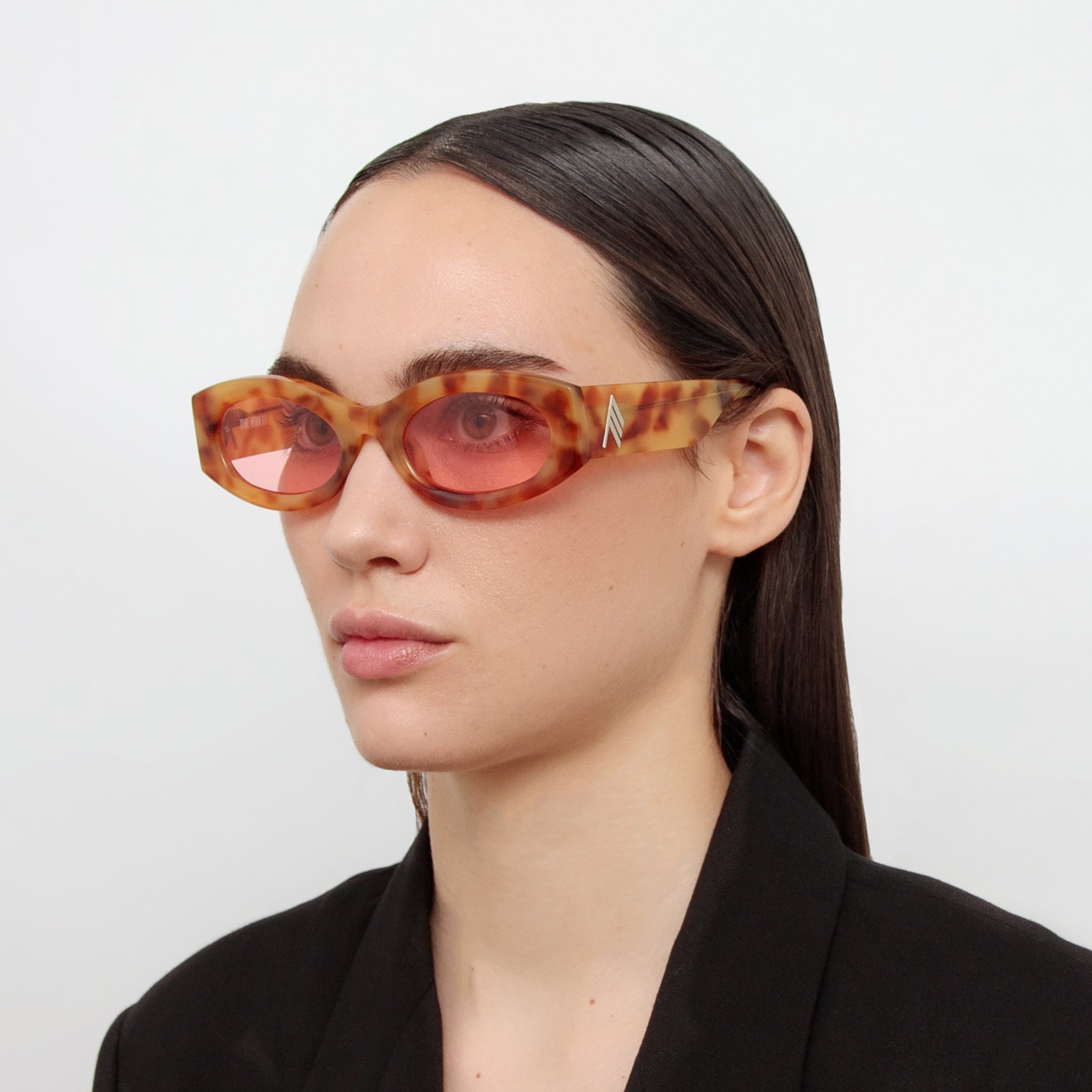 Berta Oval Sunglasses in Tortoiseshell and Pink