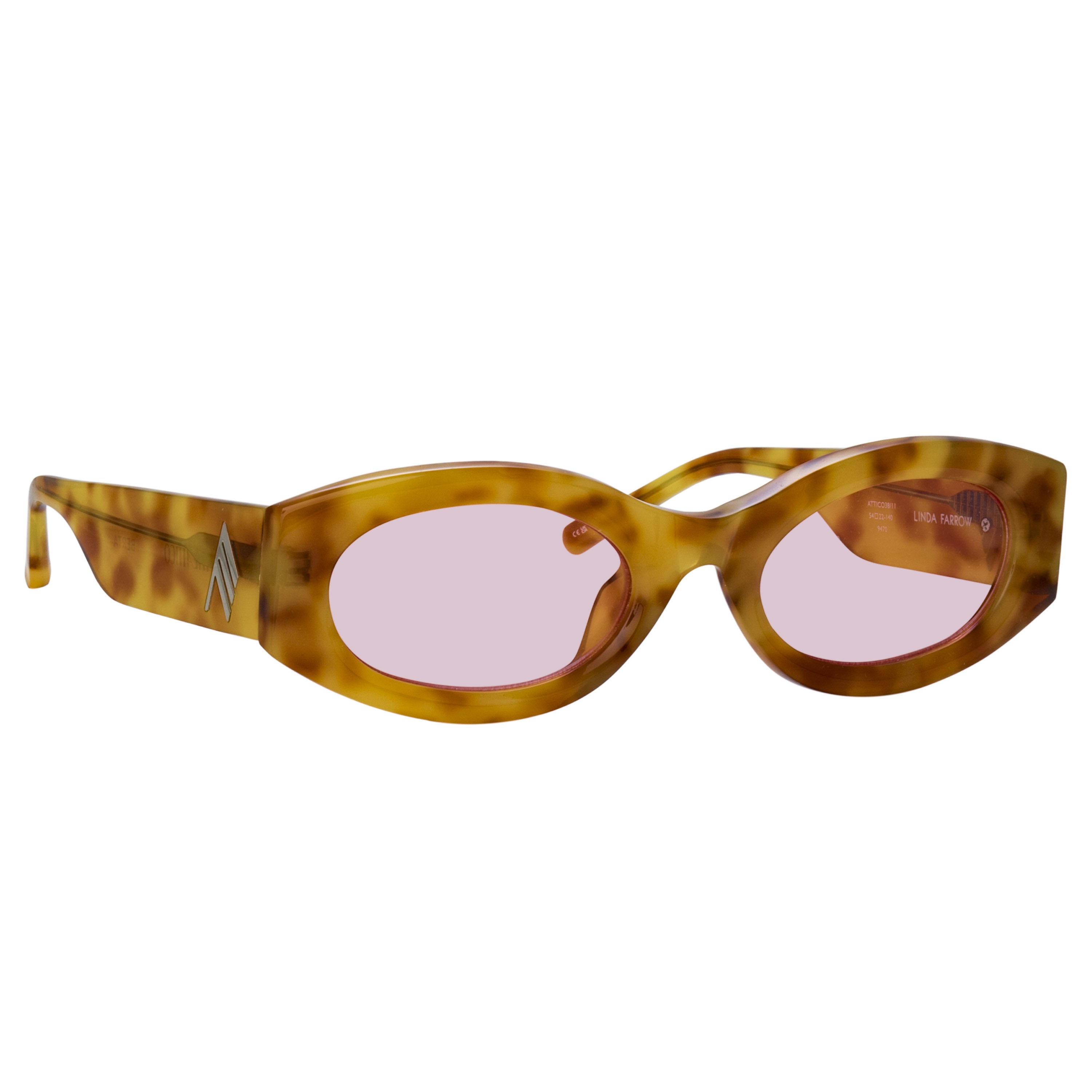 Berta Oval Sunglasses in Tortoiseshell and Pink