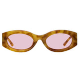 Berta Oval Sunglasses in Tortoiseshell and Pink