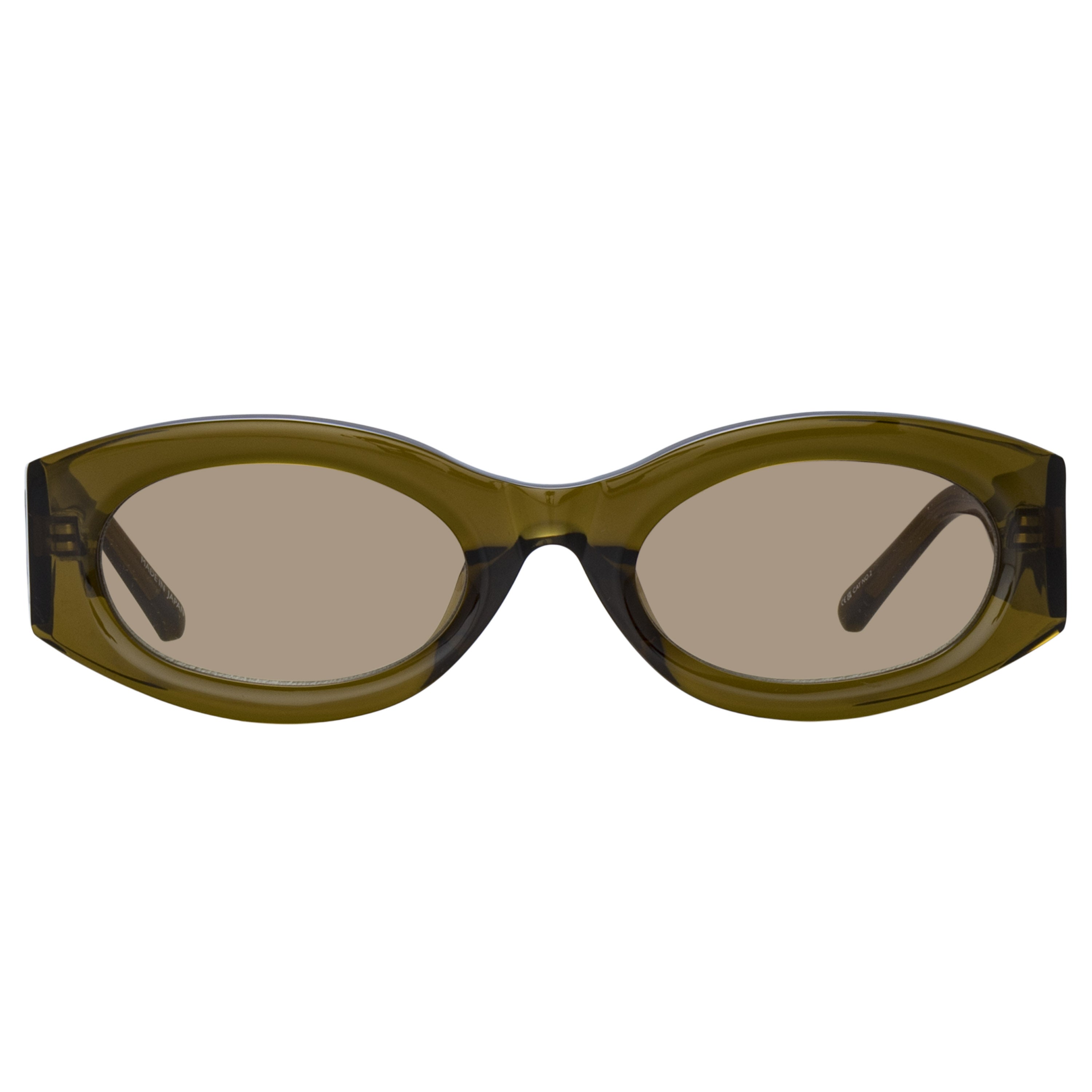 Berta Oval Sunglasses in Olive