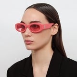 Berta Oval Sunglasses in Coral