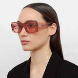 Marfa Rectangular Sunglasses in Peach