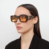 Marfa Rectangular Sunglasses in Tortoiseshell and Yellow