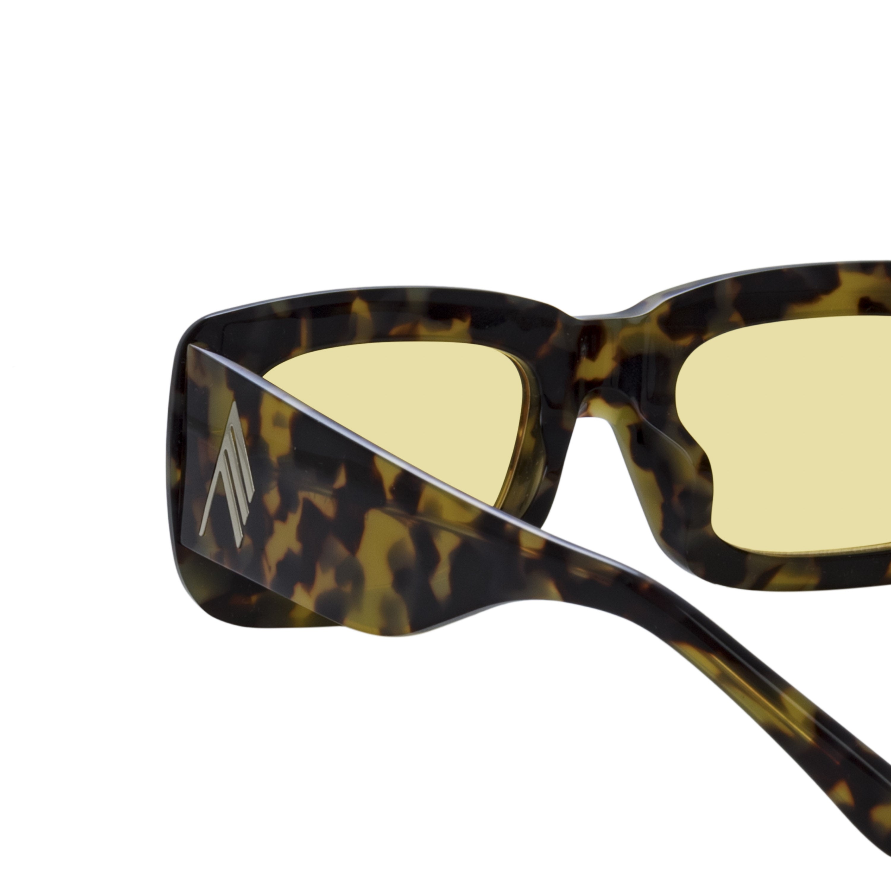 Marfa Rectangular Sunglasses in Tortoiseshell and Yellow