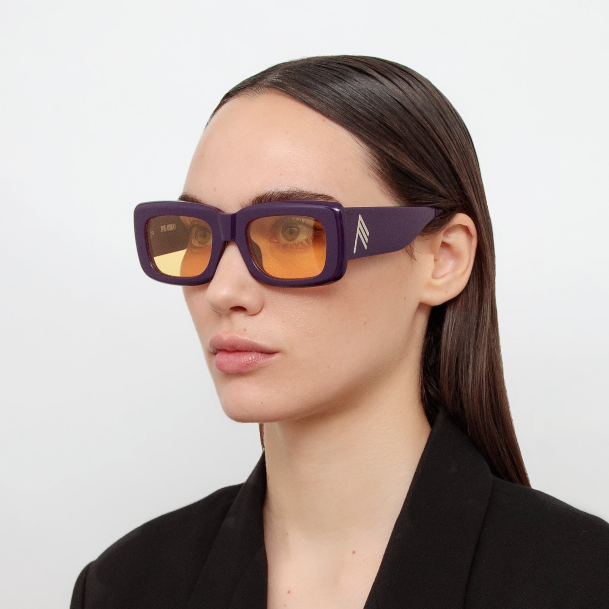 Marfa Rectangular Sunglasses in Purple and Yellow