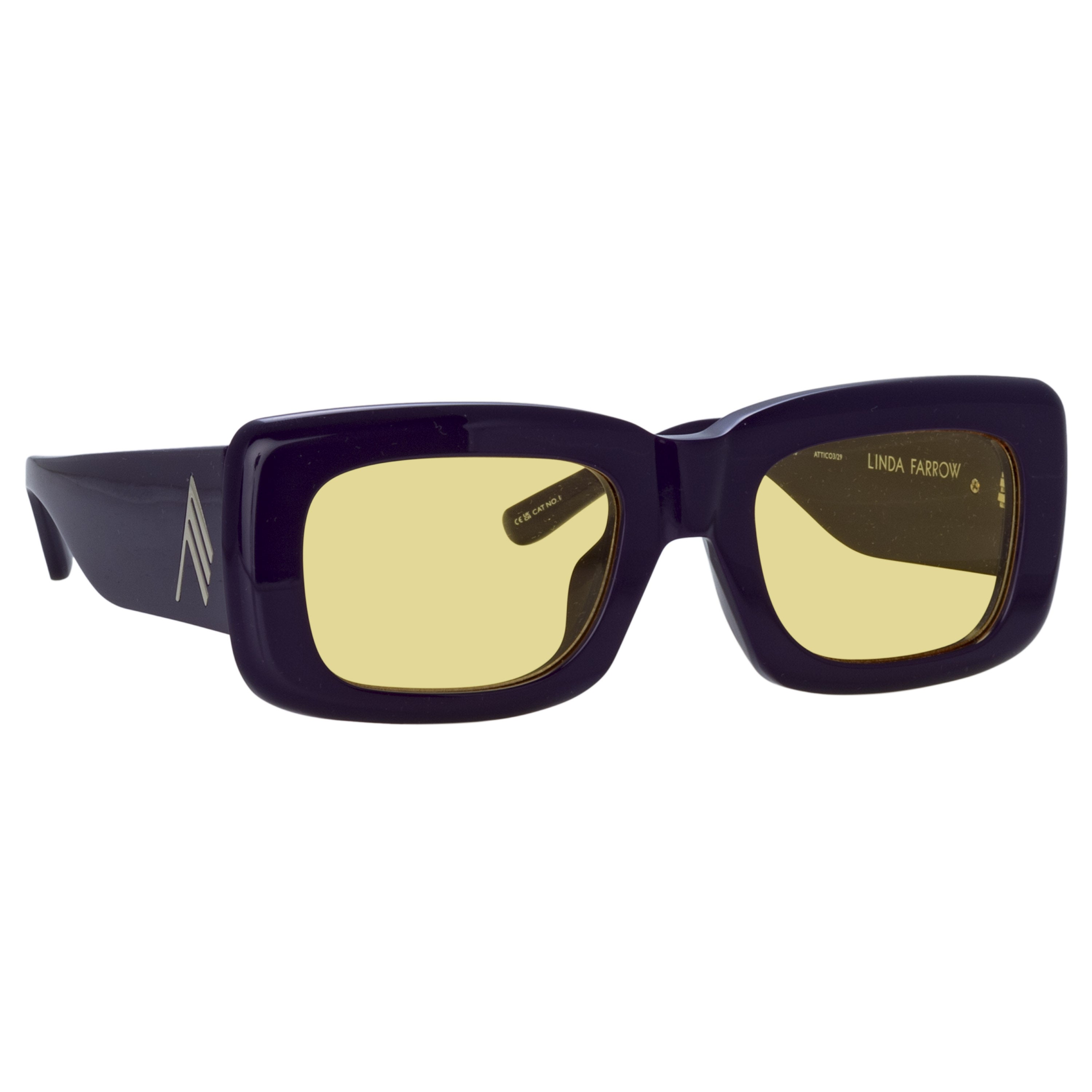 Marfa Rectangular Sunglasses in Purple and Yellow