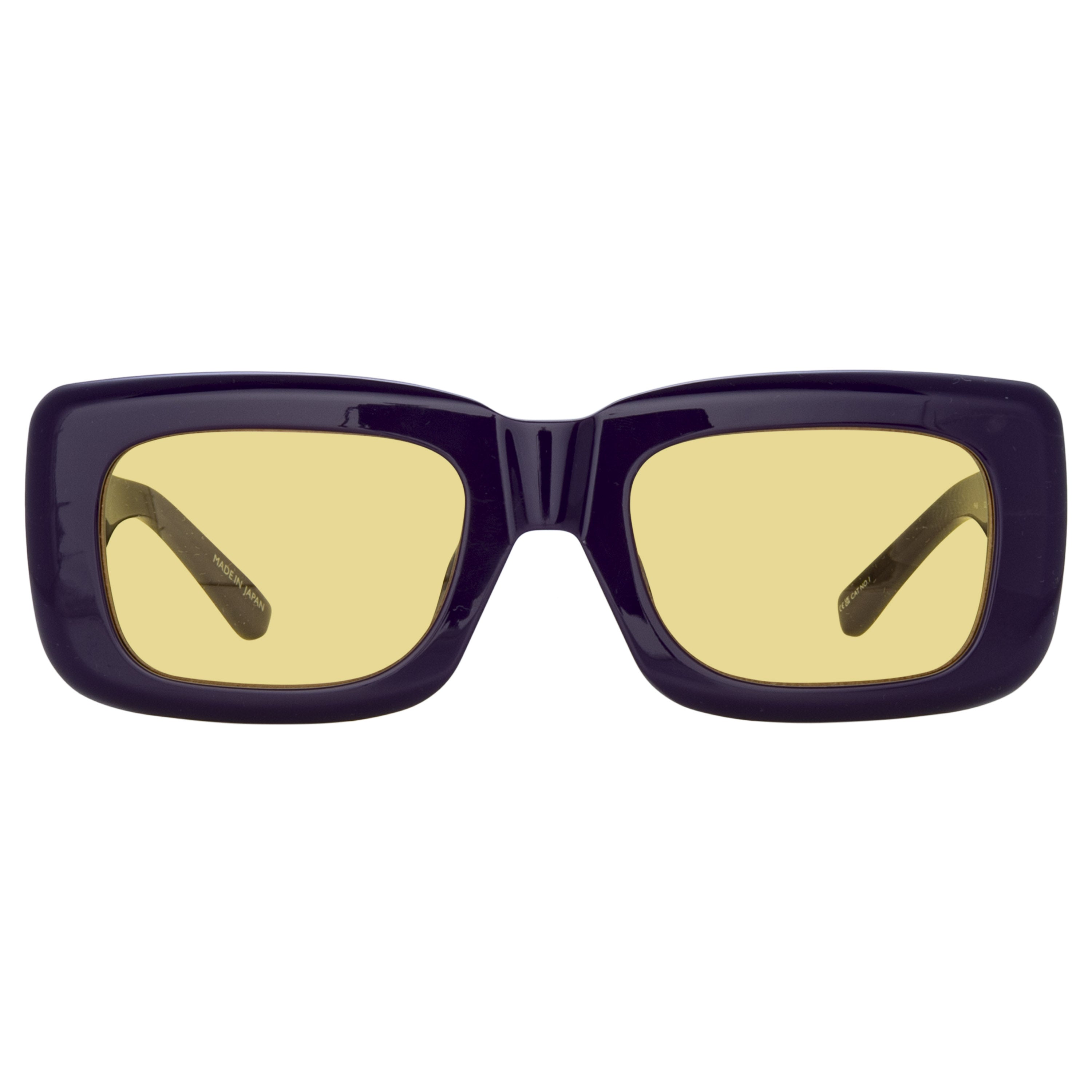 Marfa Rectangular Sunglasses in Purple and Yellow