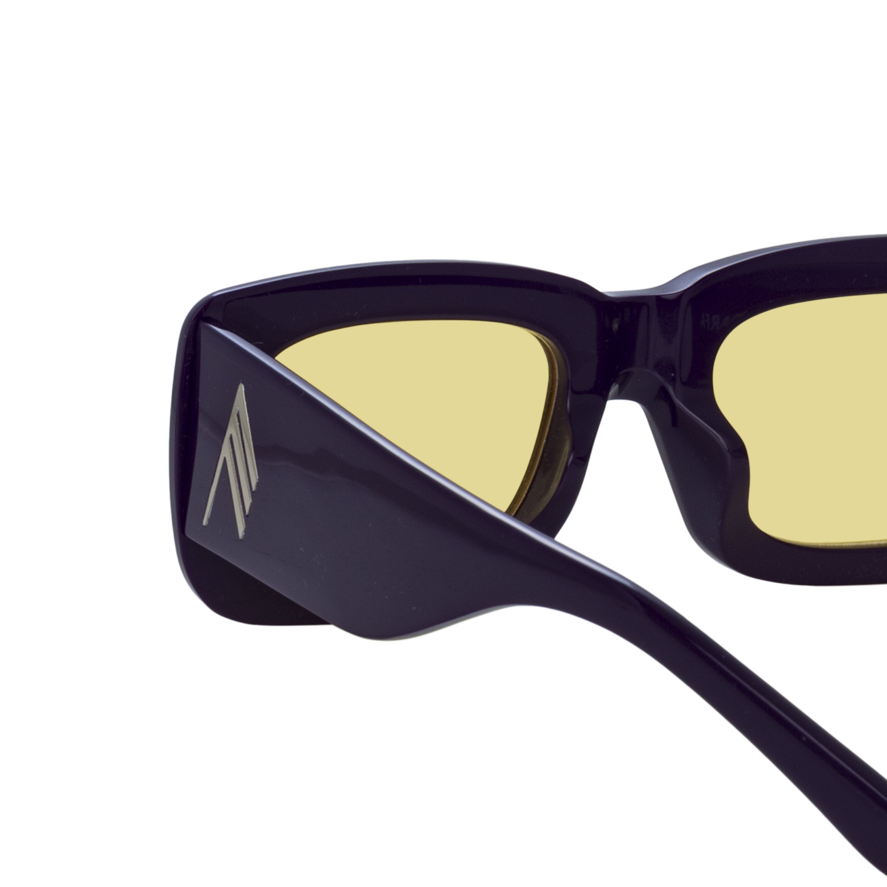 Marfa Rectangular Sunglasses in Purple and Yellow