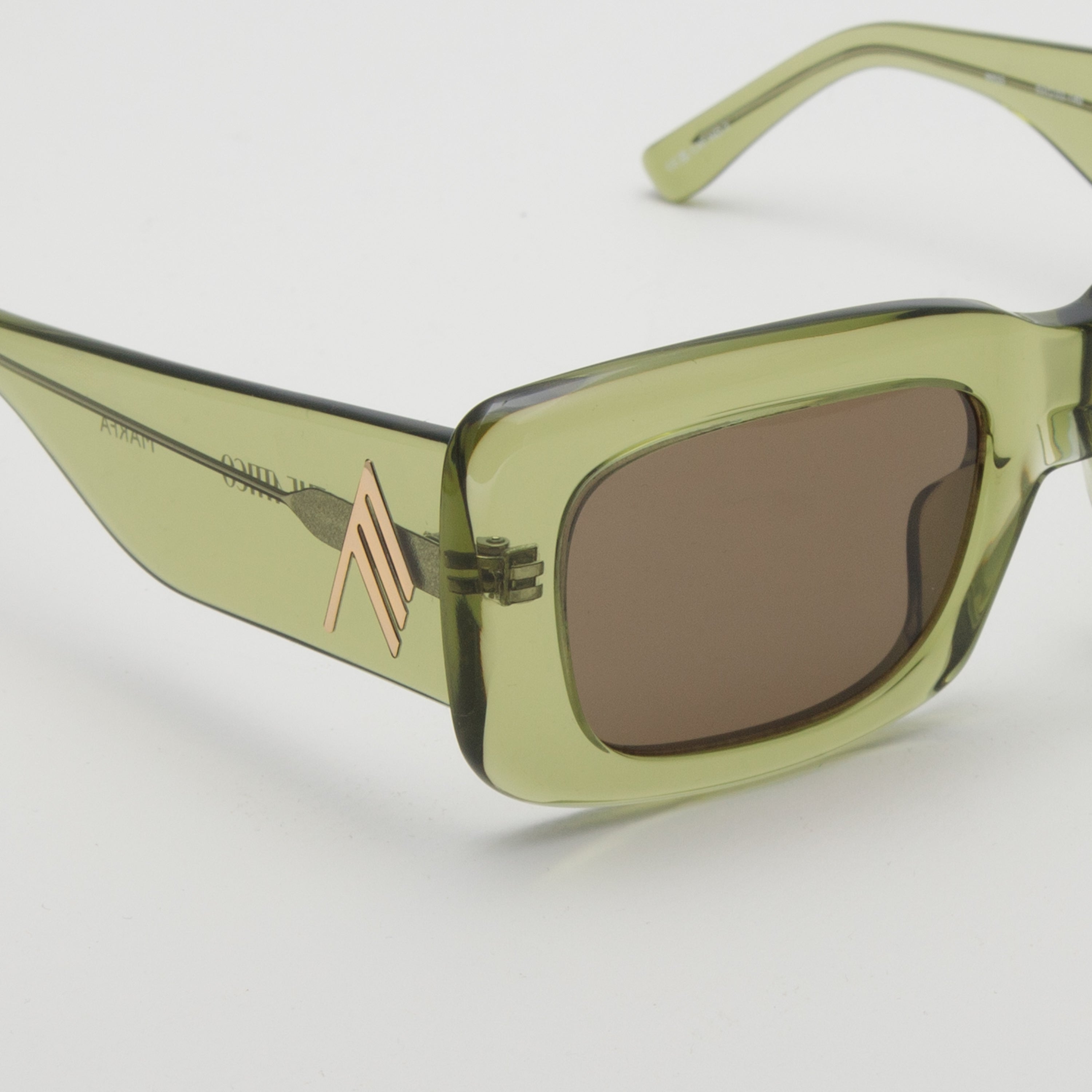 Marfa Rectangular Sunglasses in Green