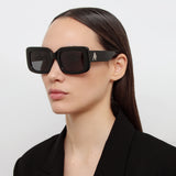 Jorja Rectangular Sunglasses in Black