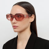 Blake Angular Sunglasses in Peach