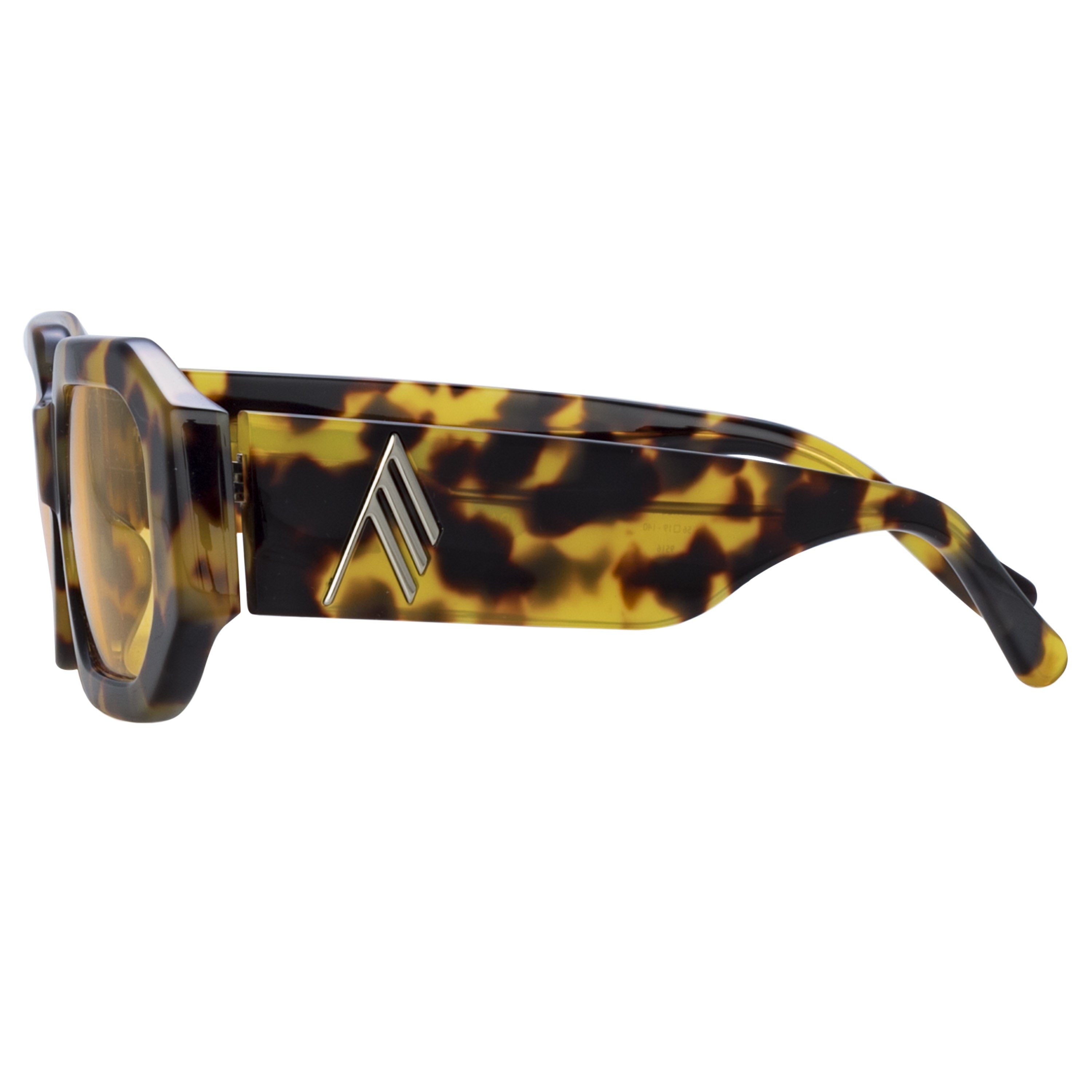 Blake Angular Sunglasses in Tortoiseshell and Yellow