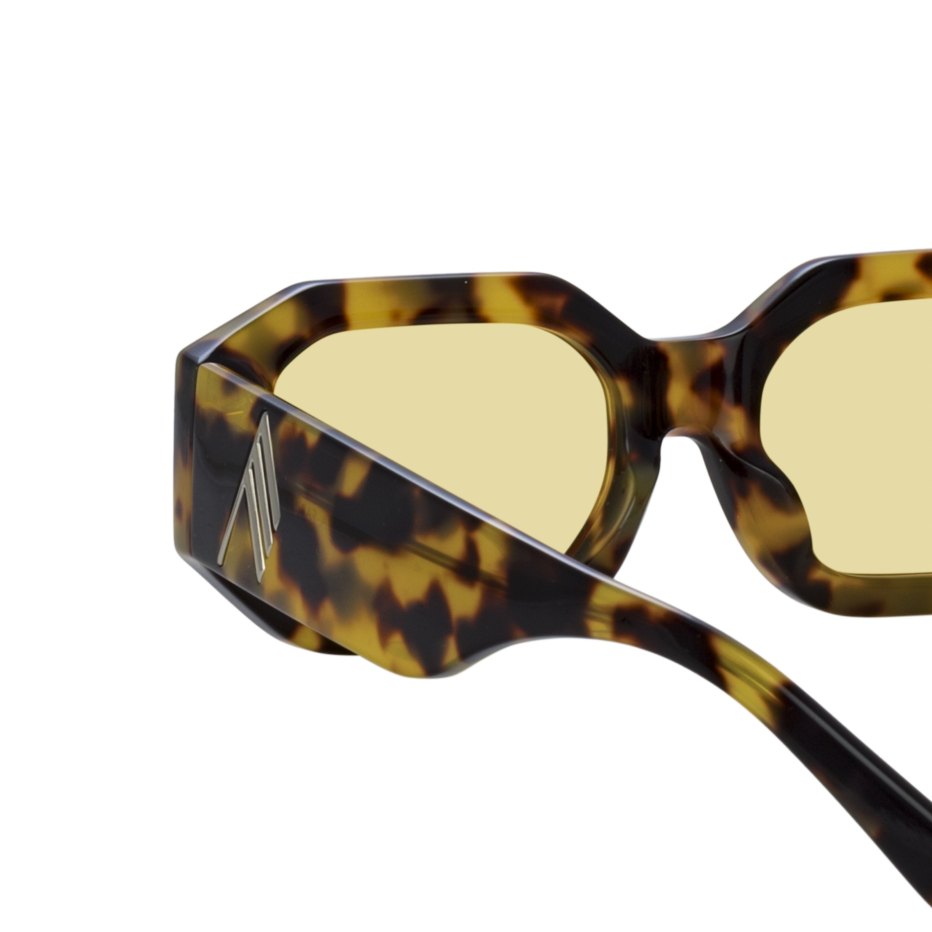 Blake Angular Sunglasses in Tortoiseshell and Yellow