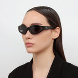 Agnes Wrap Sunglasses in Black