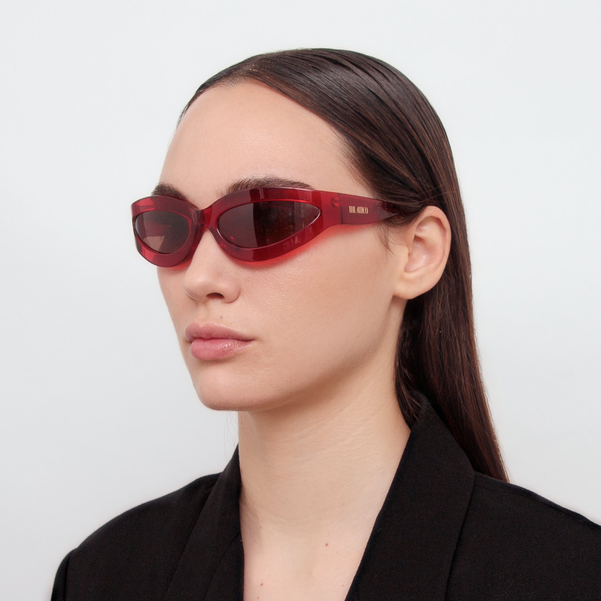 Agnes Wrap Sunglasses in Red