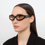 Agnes Wrap Sunglasses in Black and Yellow