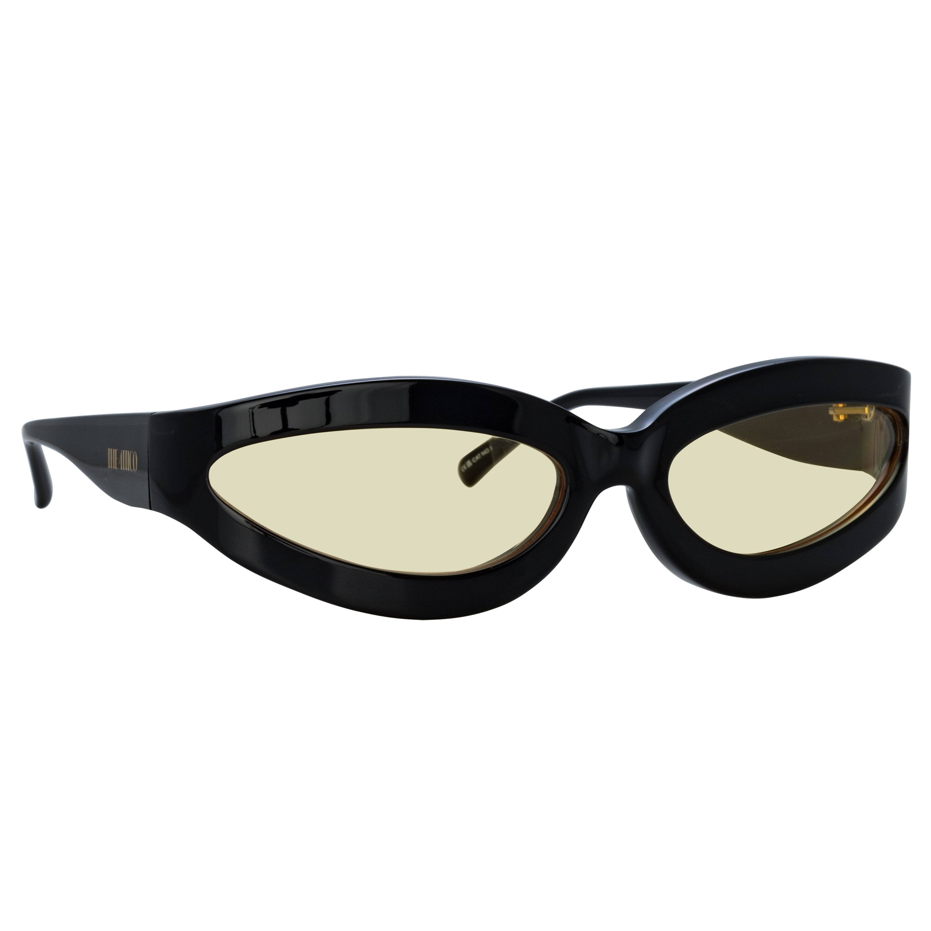 Agnes Wrap Sunglasses in Black and Yellow