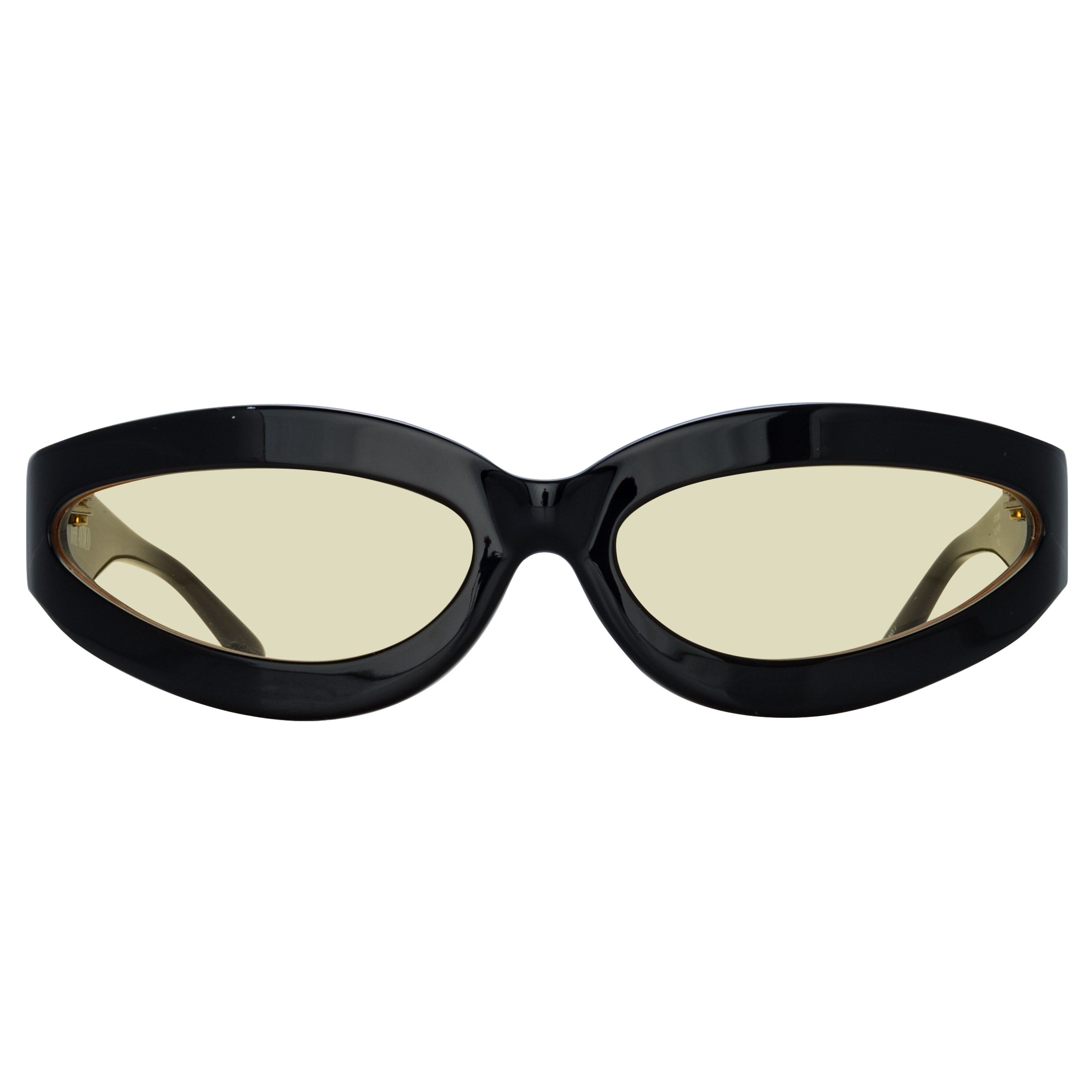 Agnes Wrap Sunglasses in Black and Yellow