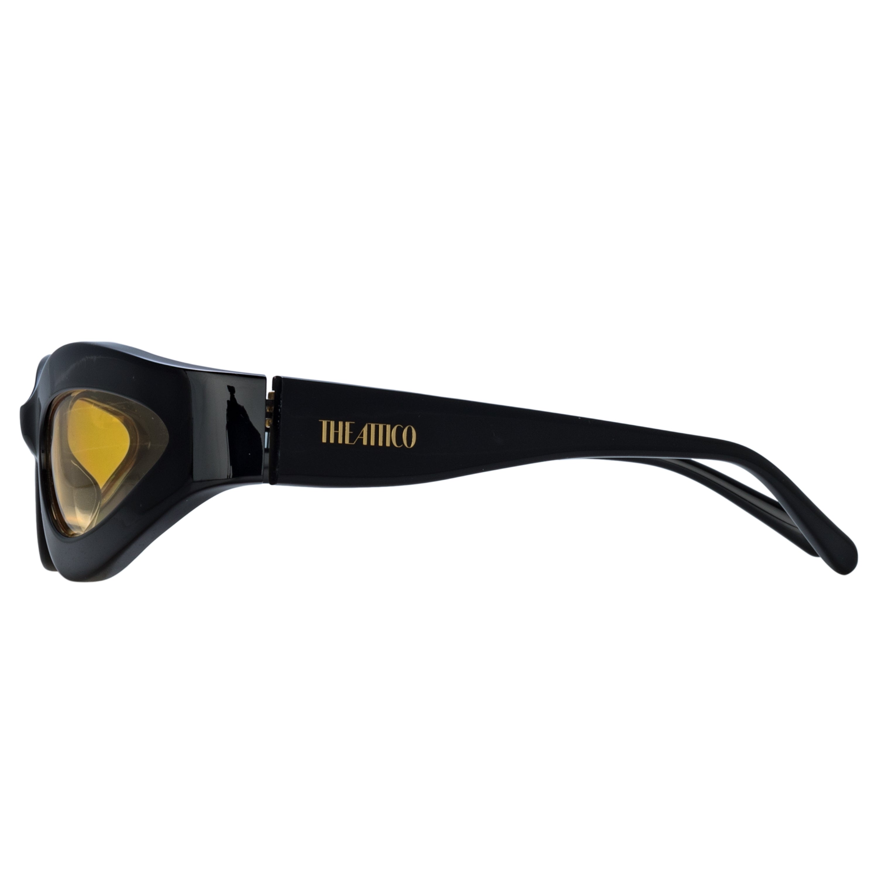 Agnes Wrap Sunglasses in Black and Yellow