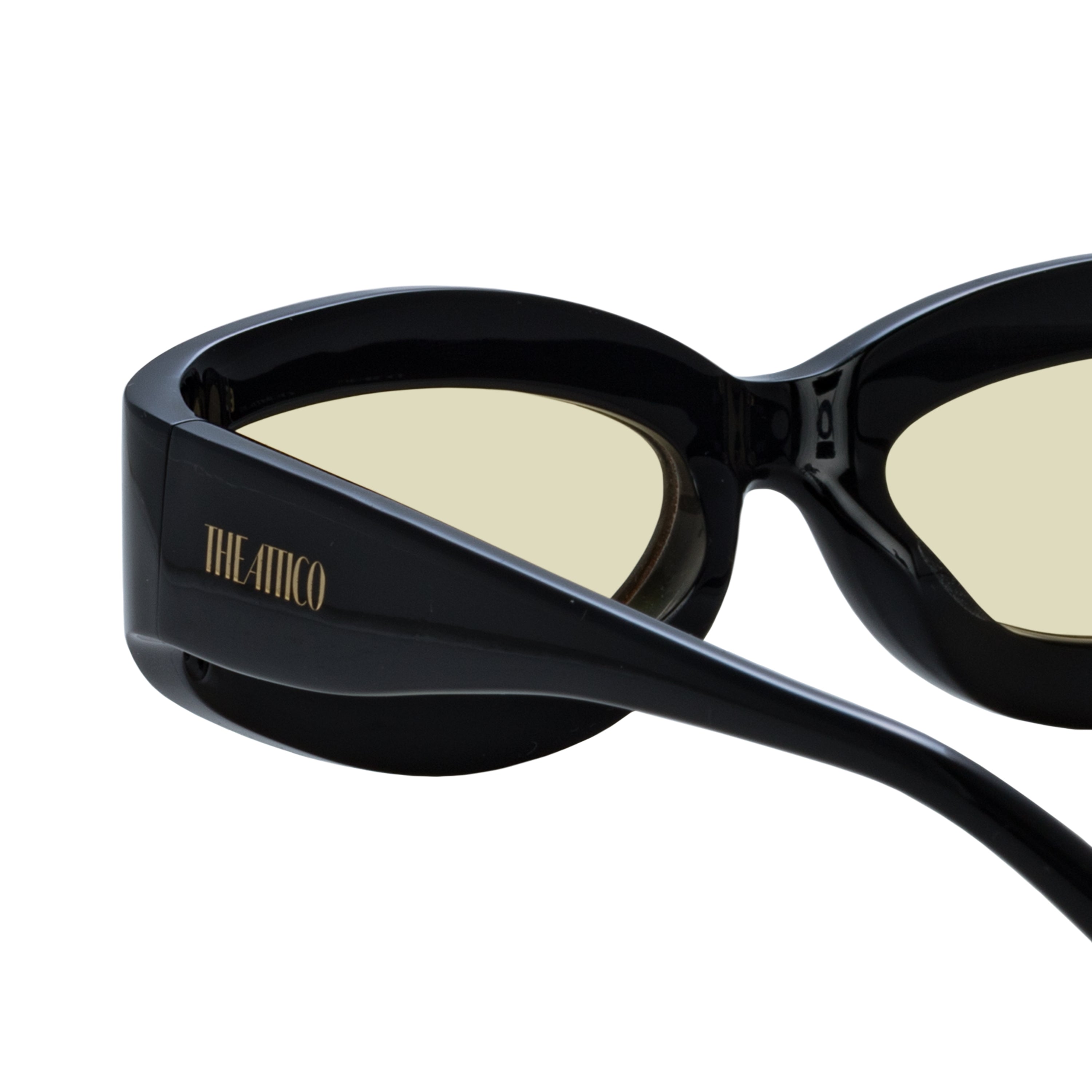 Agnes Wrap Sunglasses in Black and Yellow