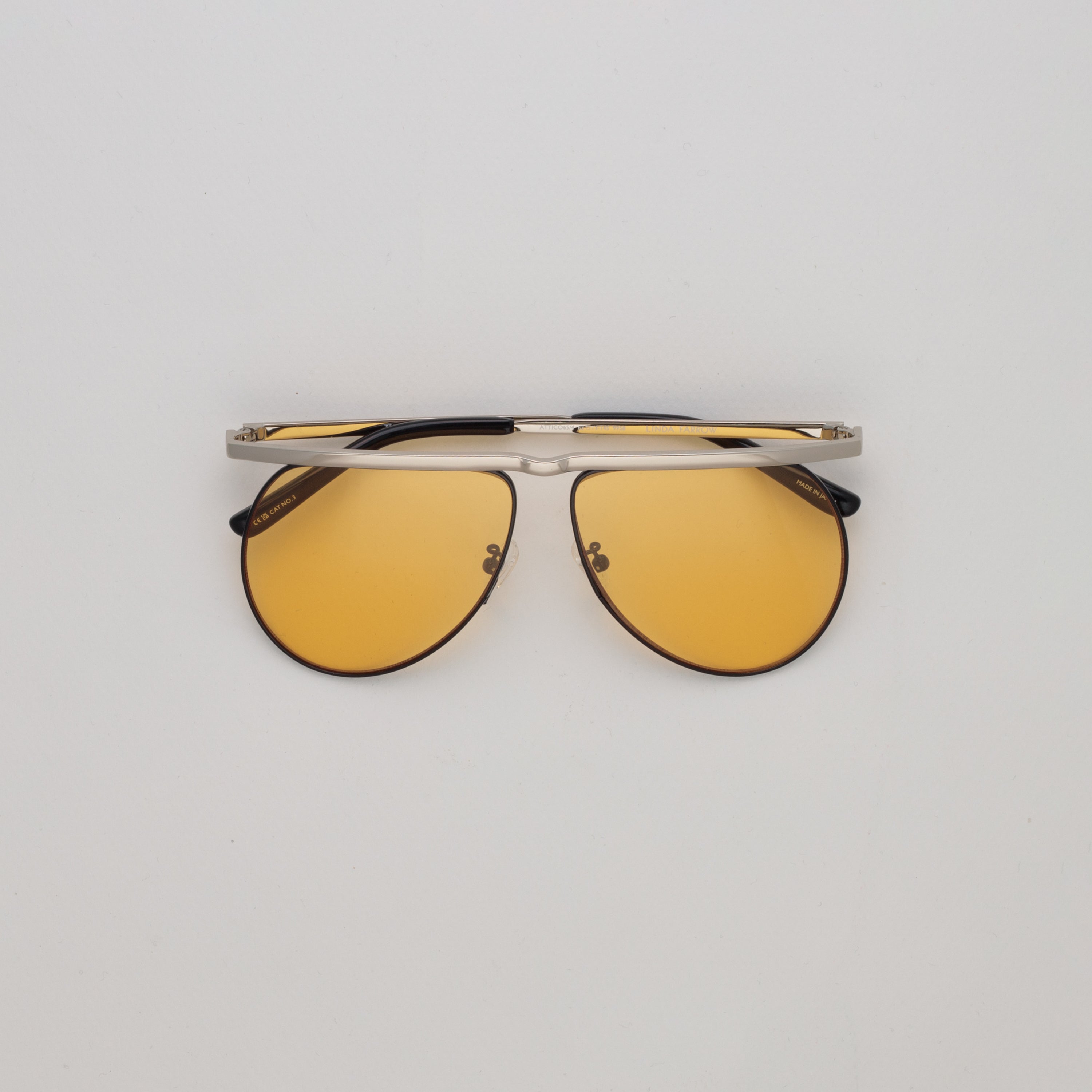 Mina Aviator Sunglasses in Silver and Peach