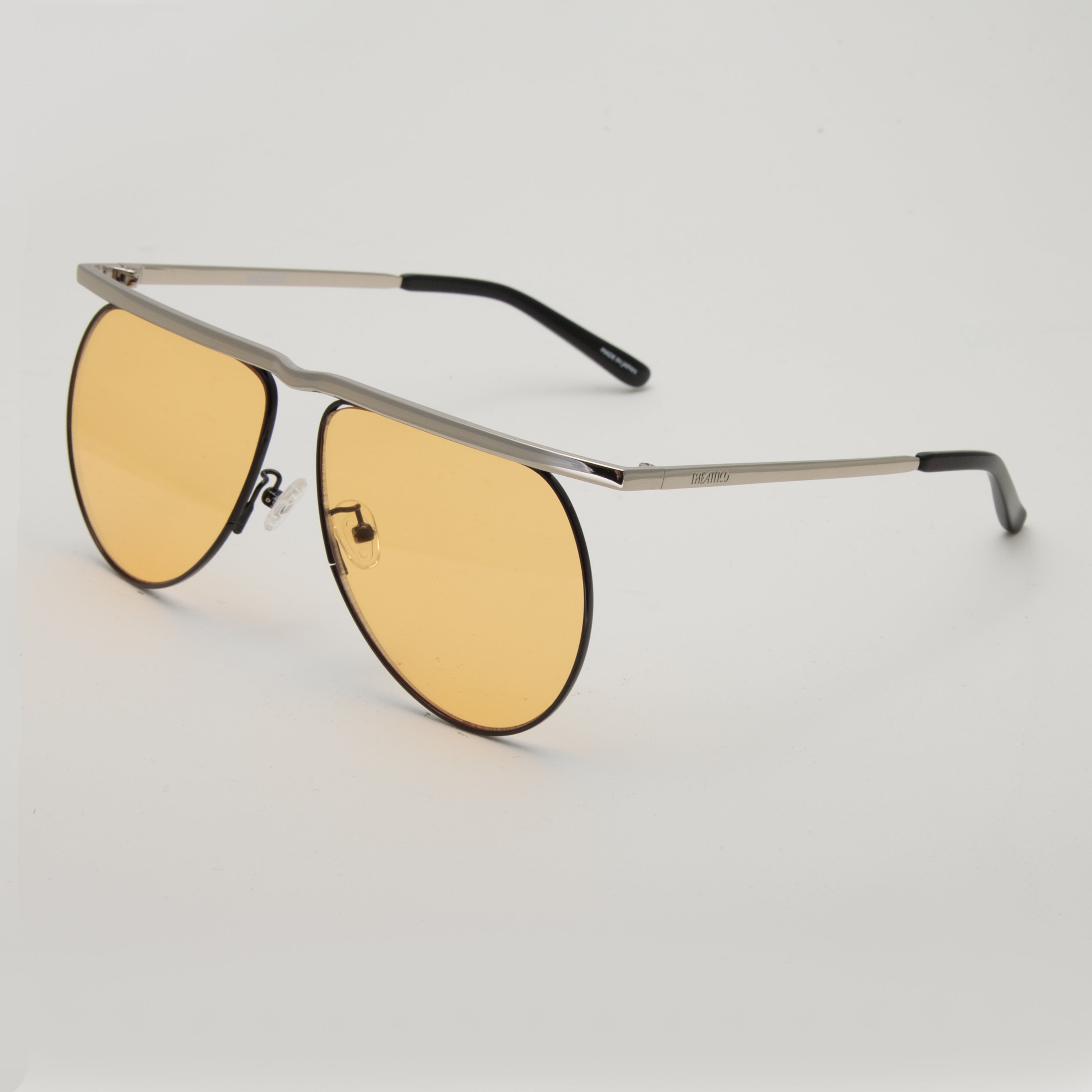 Mina Aviator Sunglasses in Silver and Peach