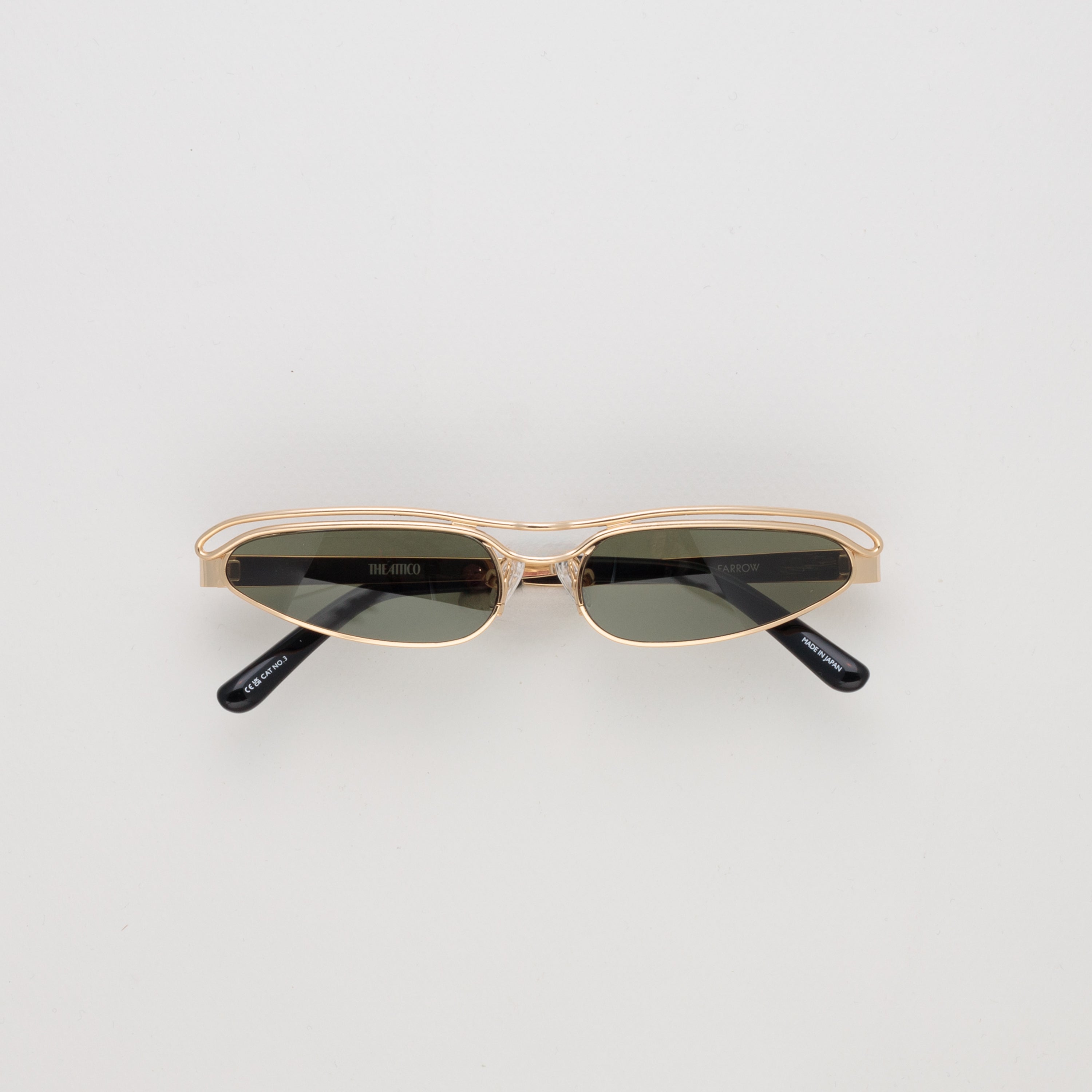 Norma Cat Eye Sunglasses in Yellow Gold