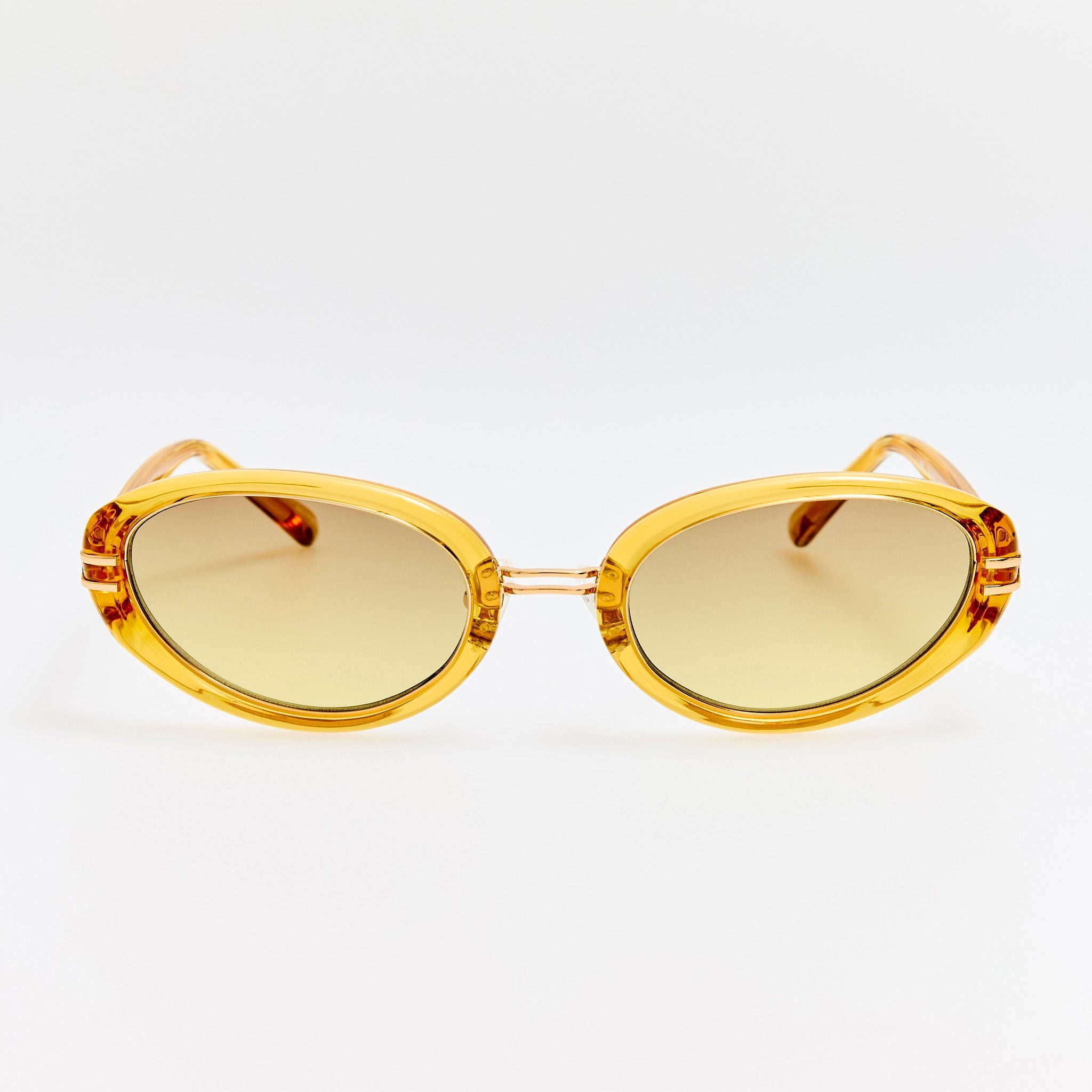 Ambra Oval Sunglasses in Mustard