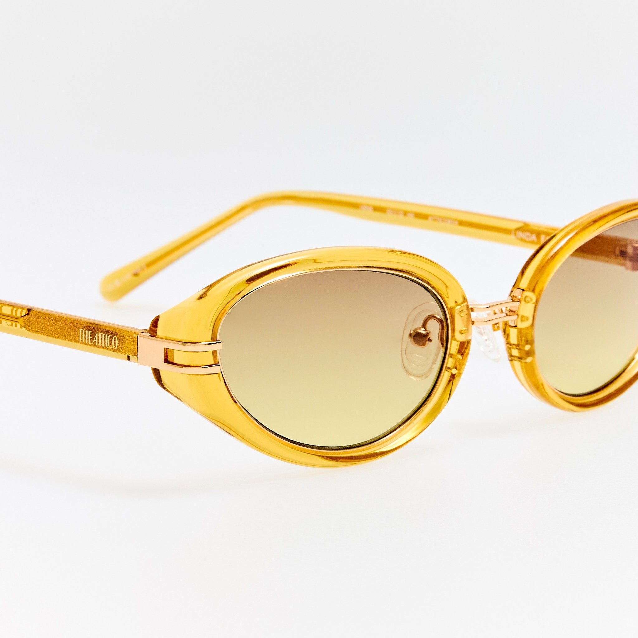 Ambra Oval Sunglasses in Mustard