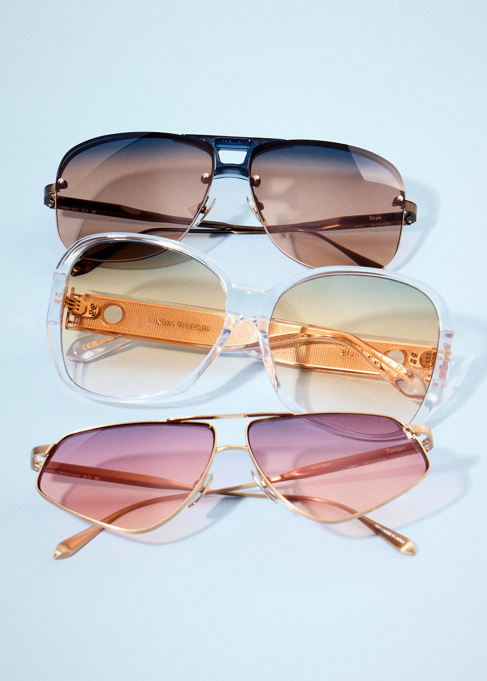 Tamara Sunglasses in Brown | LINDA FARROW Luxury Eyewear