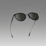 Calthorpe Oval Sunglasses in Black and Matt Nickel