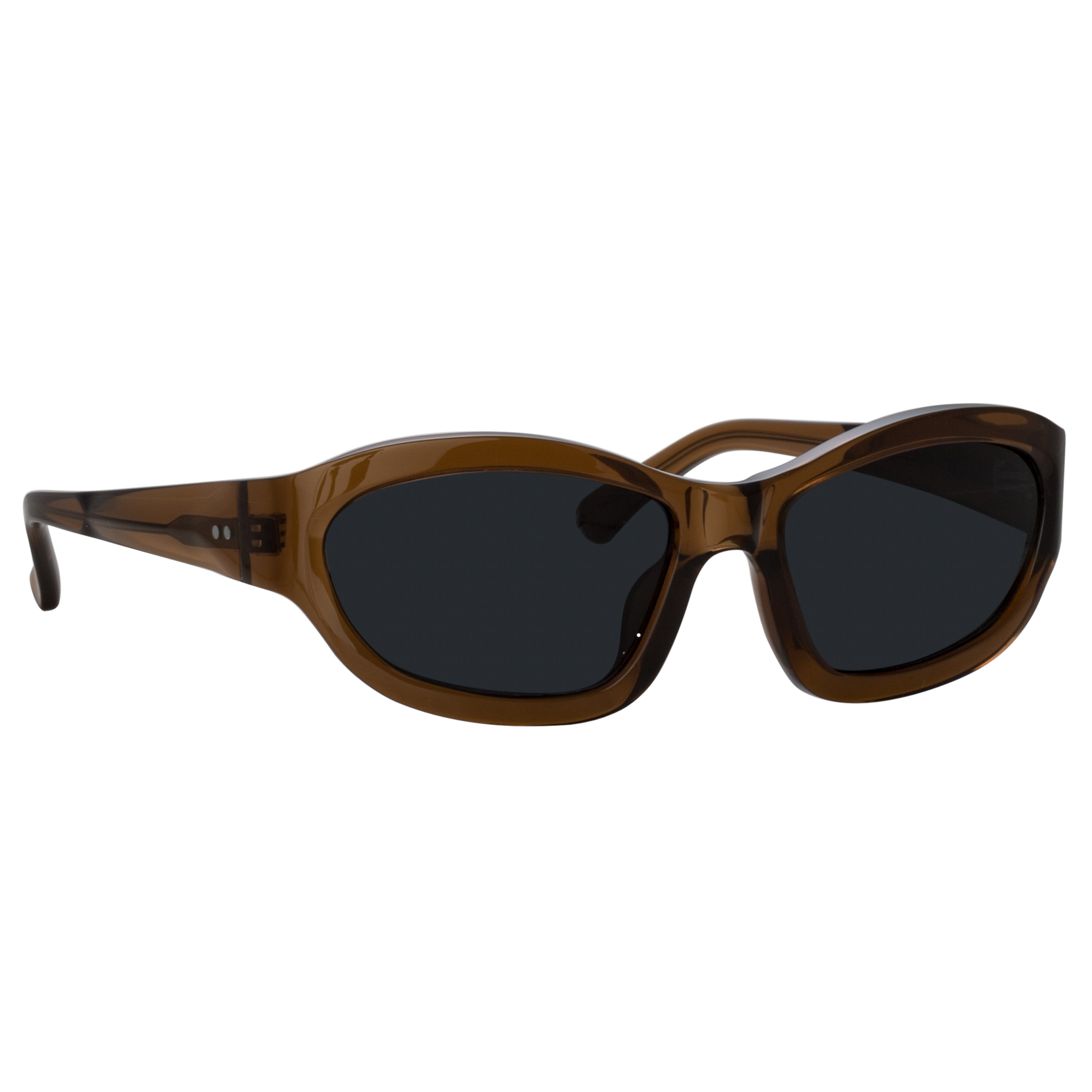 Wrap Sunglasses in Dark Camel