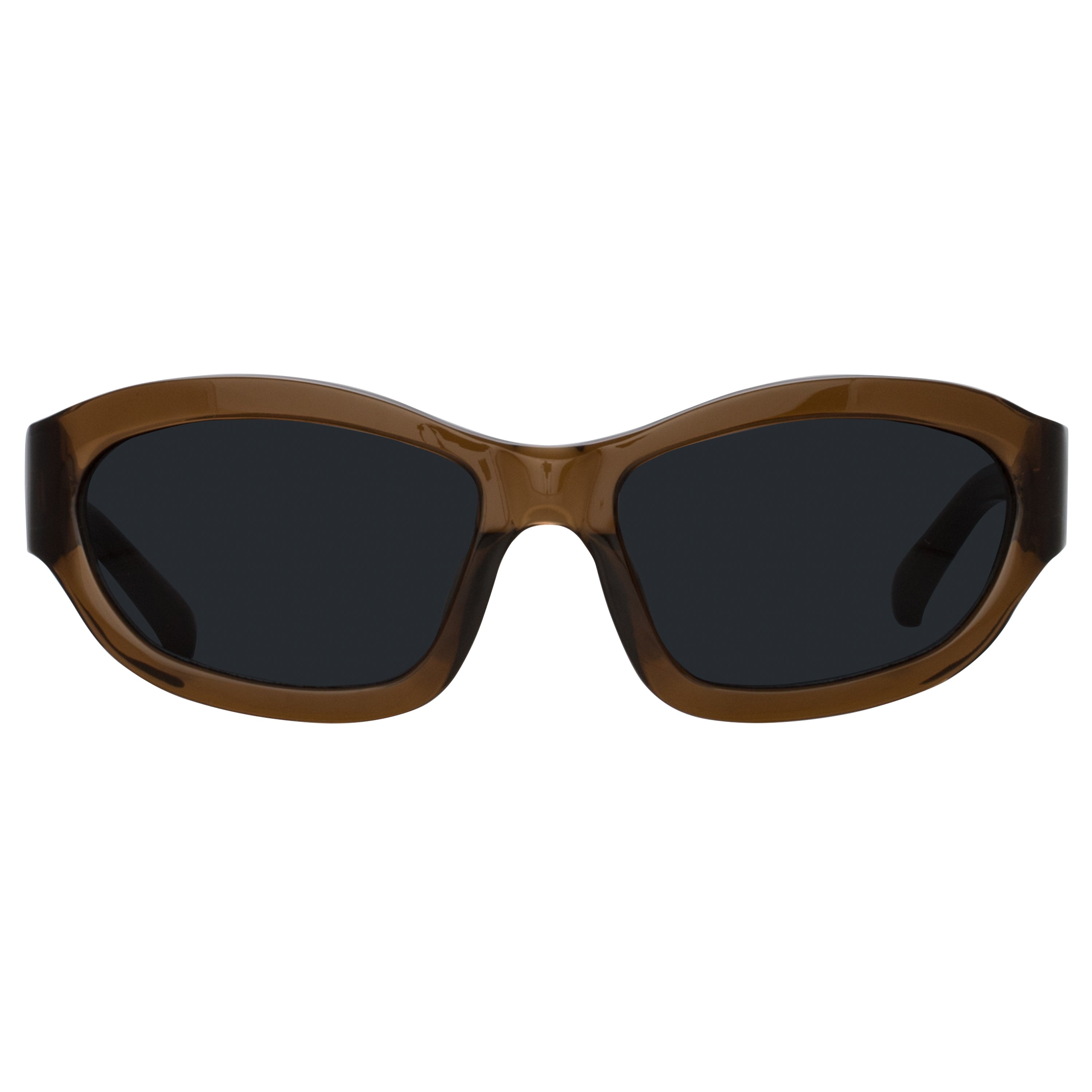 Wrap Sunglasses in Dark Camel