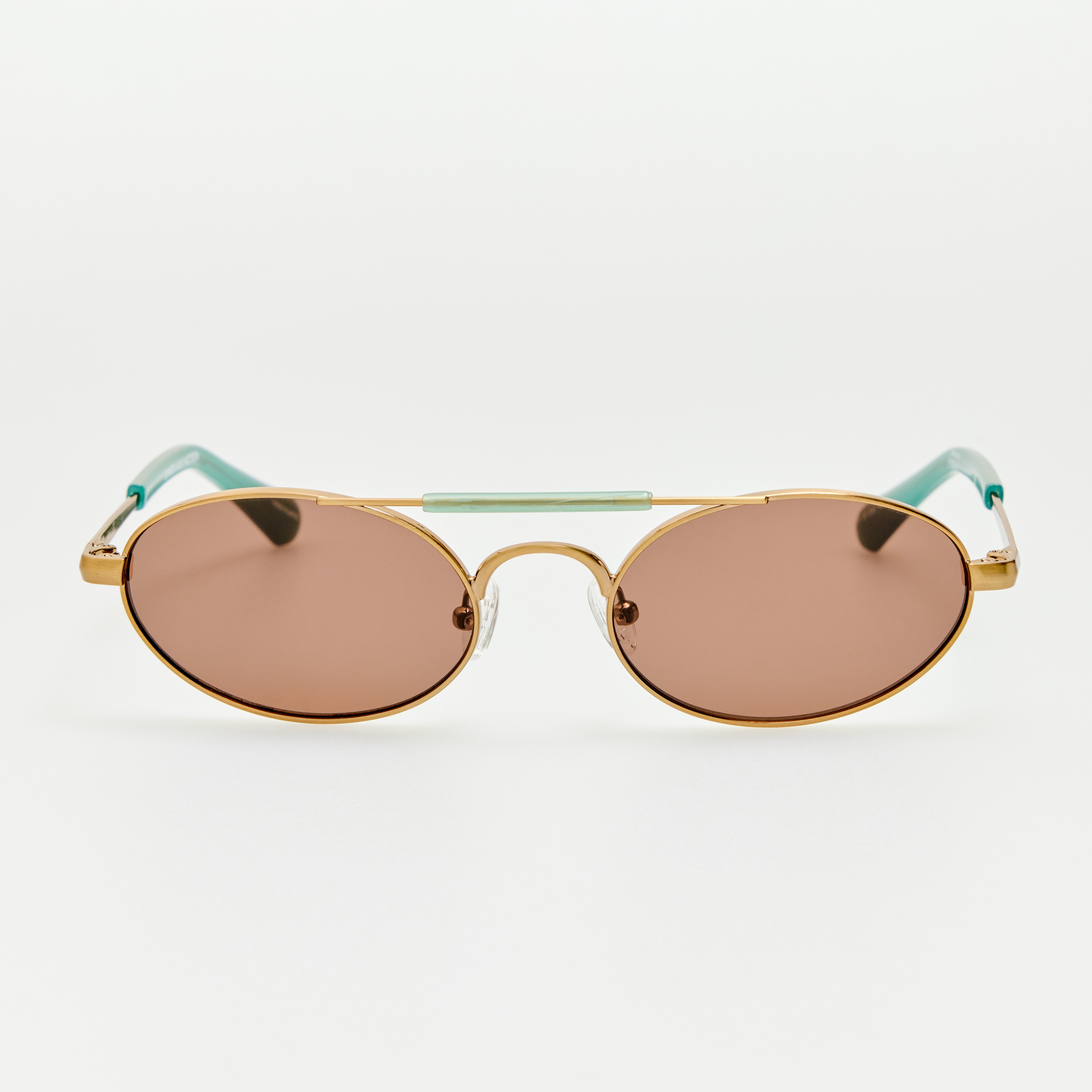 Oval Sunglasses in Gold and Blue