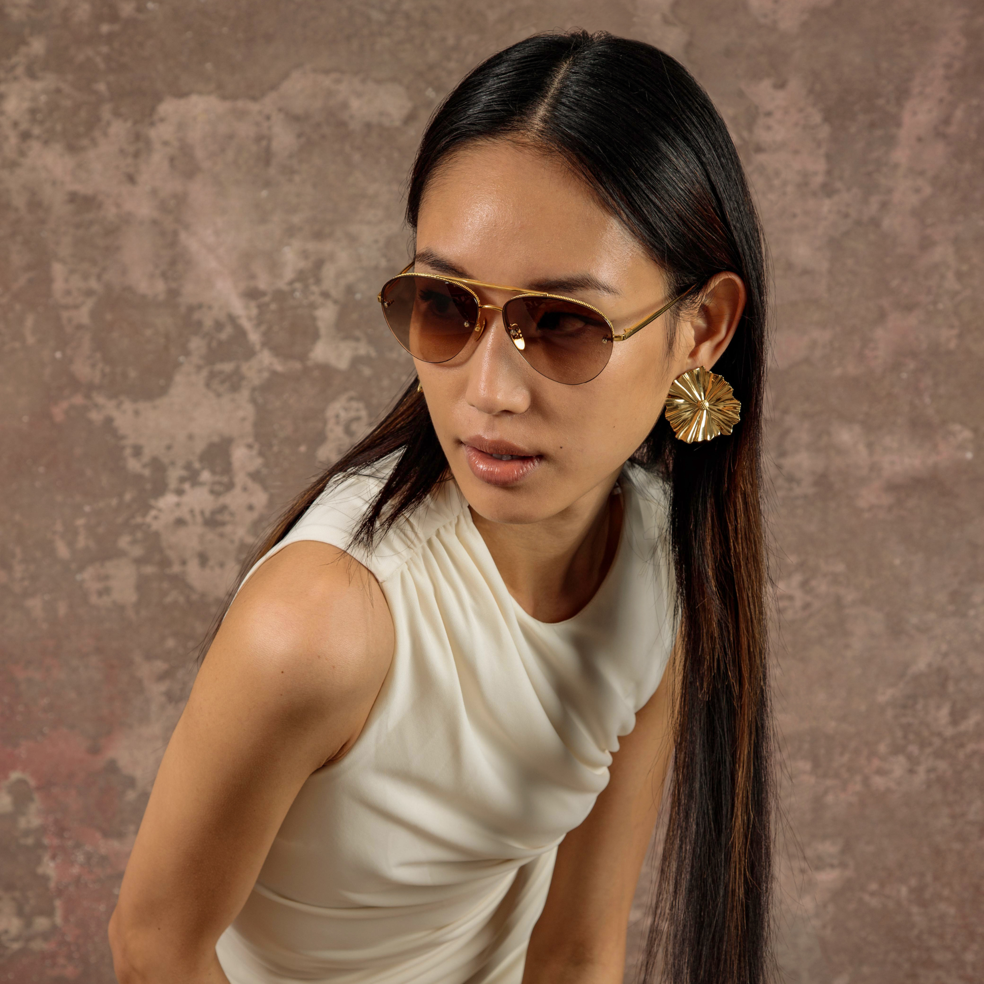 Edano Sunglasses in Yellow Gold