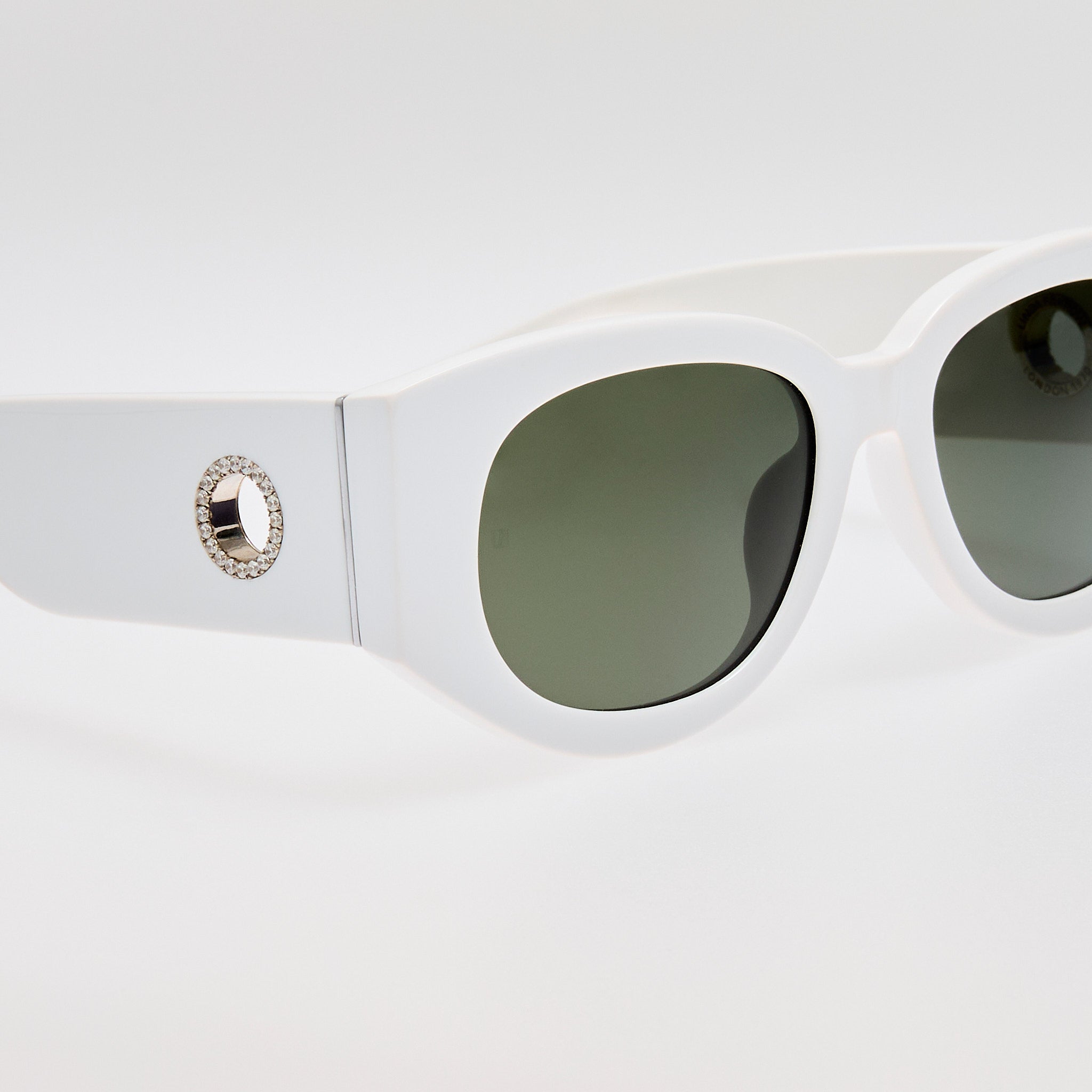 Debbie Sunglasses in White with  Diamond