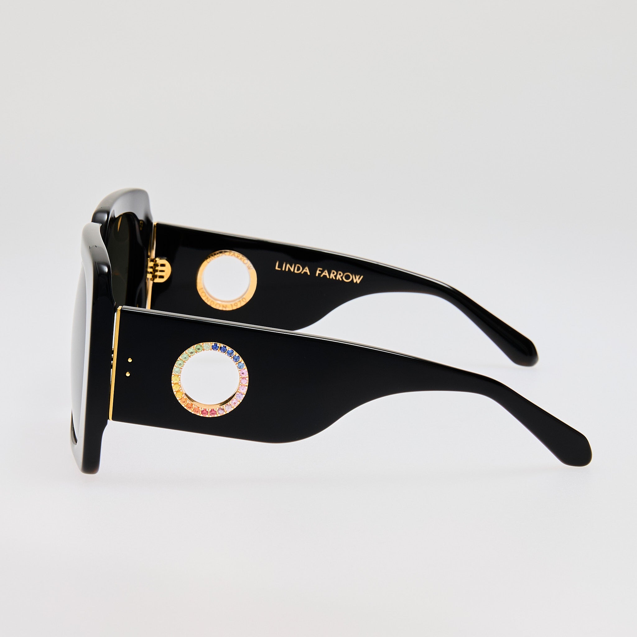 Sierra Sunglasses in Black with Rainbow Sapphires