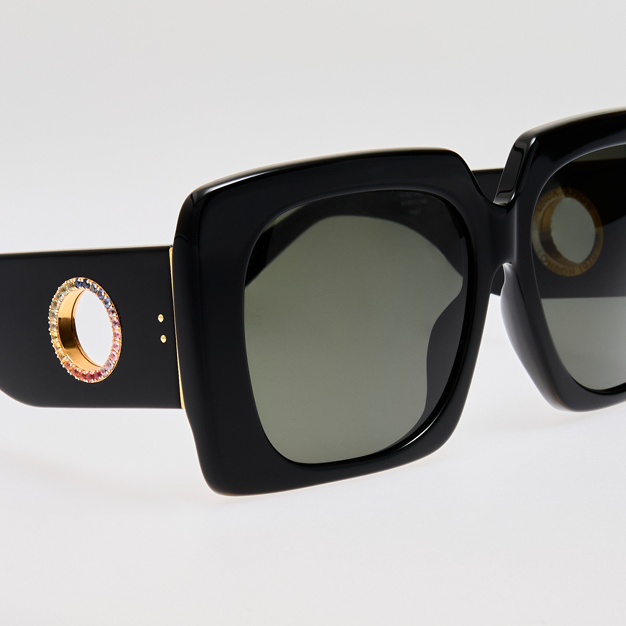 Sierra Sunglasses in Black with Rainbow Sapphires