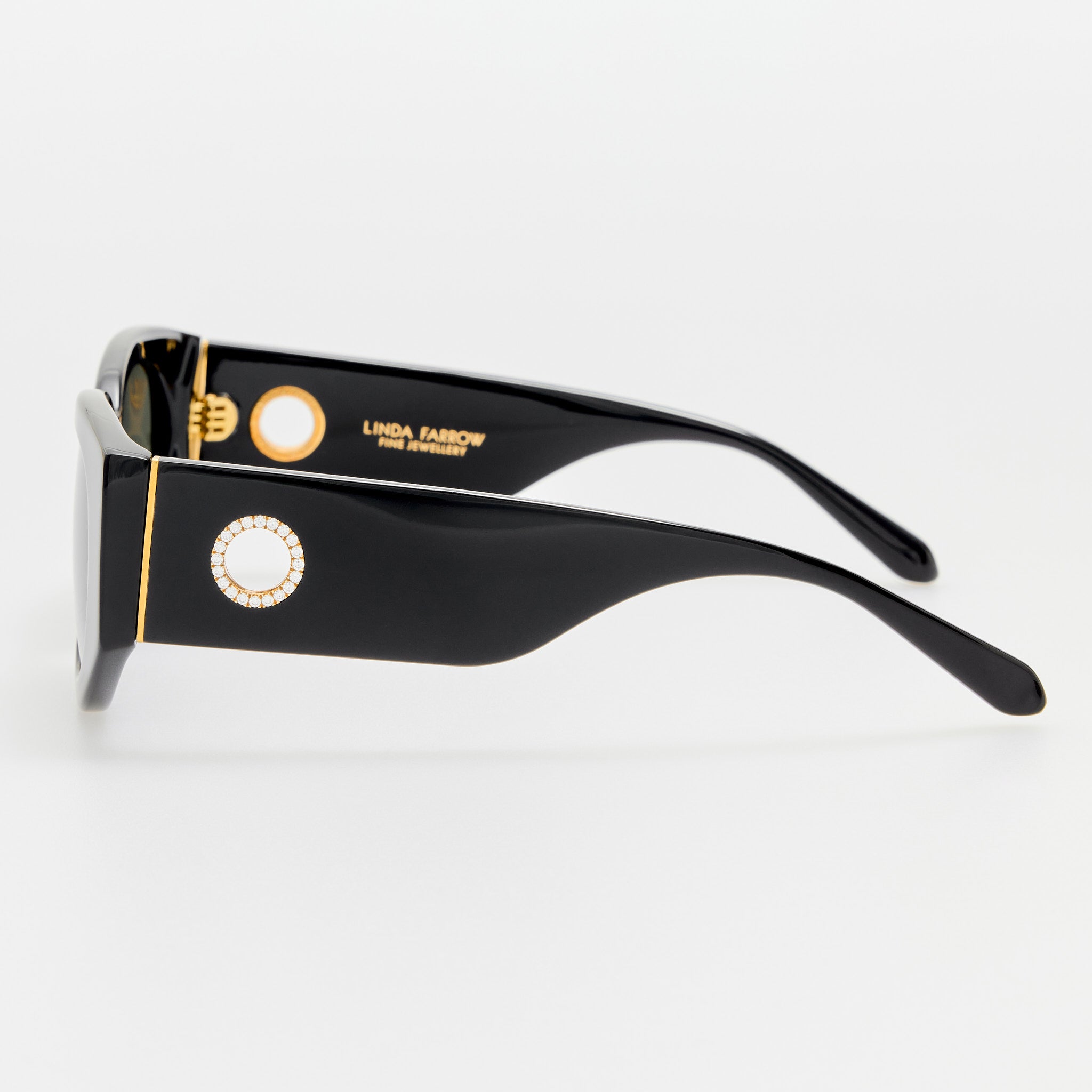 Debbie Sunglasses in Black with Diamonds and 22K Gold