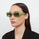 Rond Rectangular Sunglasses in Jade Green