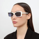 Spiaggia Angular Sunglasses in White