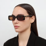 Azzurro Rectangular Sunglasses in Black