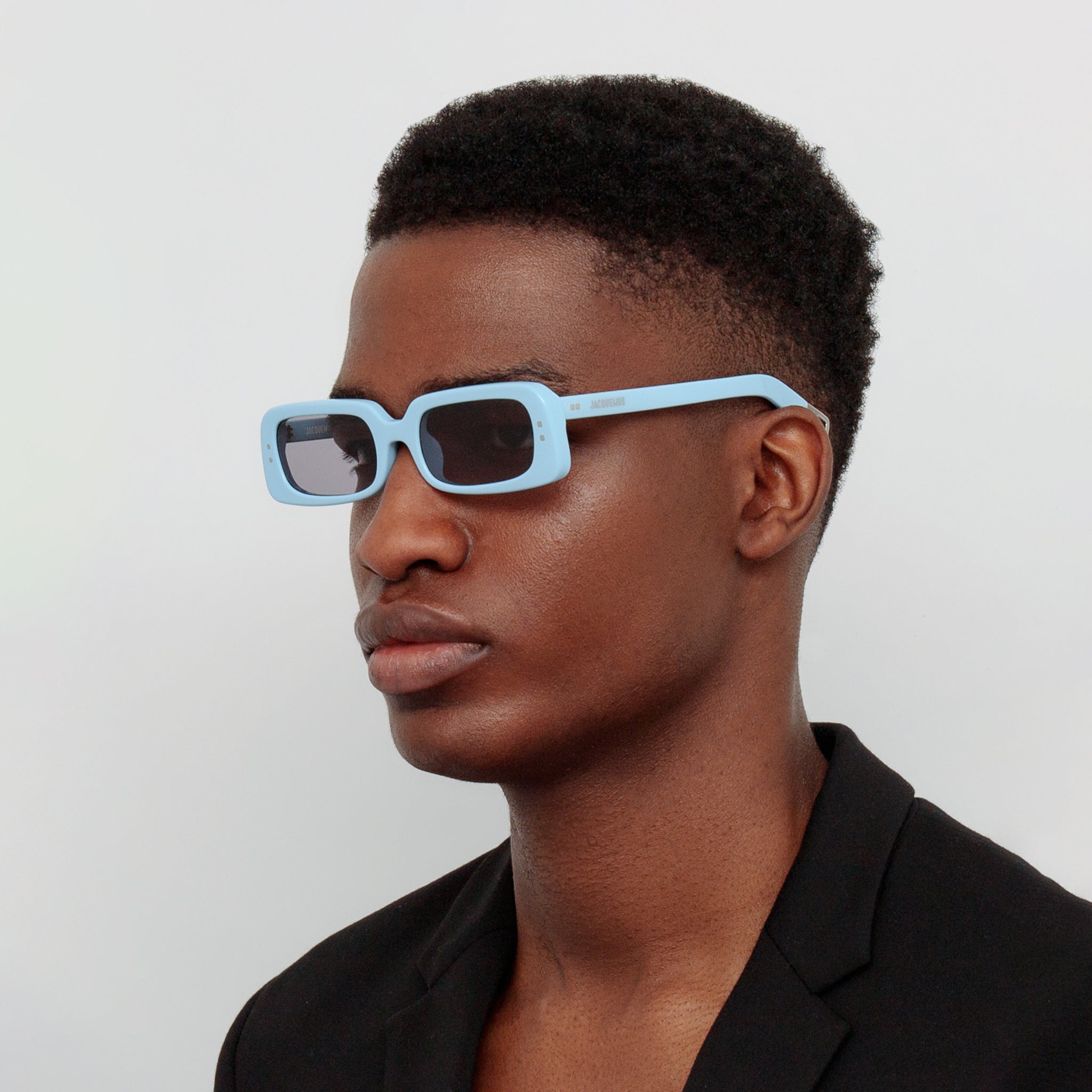 Azzurro Rectangular Sunglasses in Light Blue