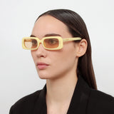 Azzurro Rectangular Sunglasses in Pear Sorbet