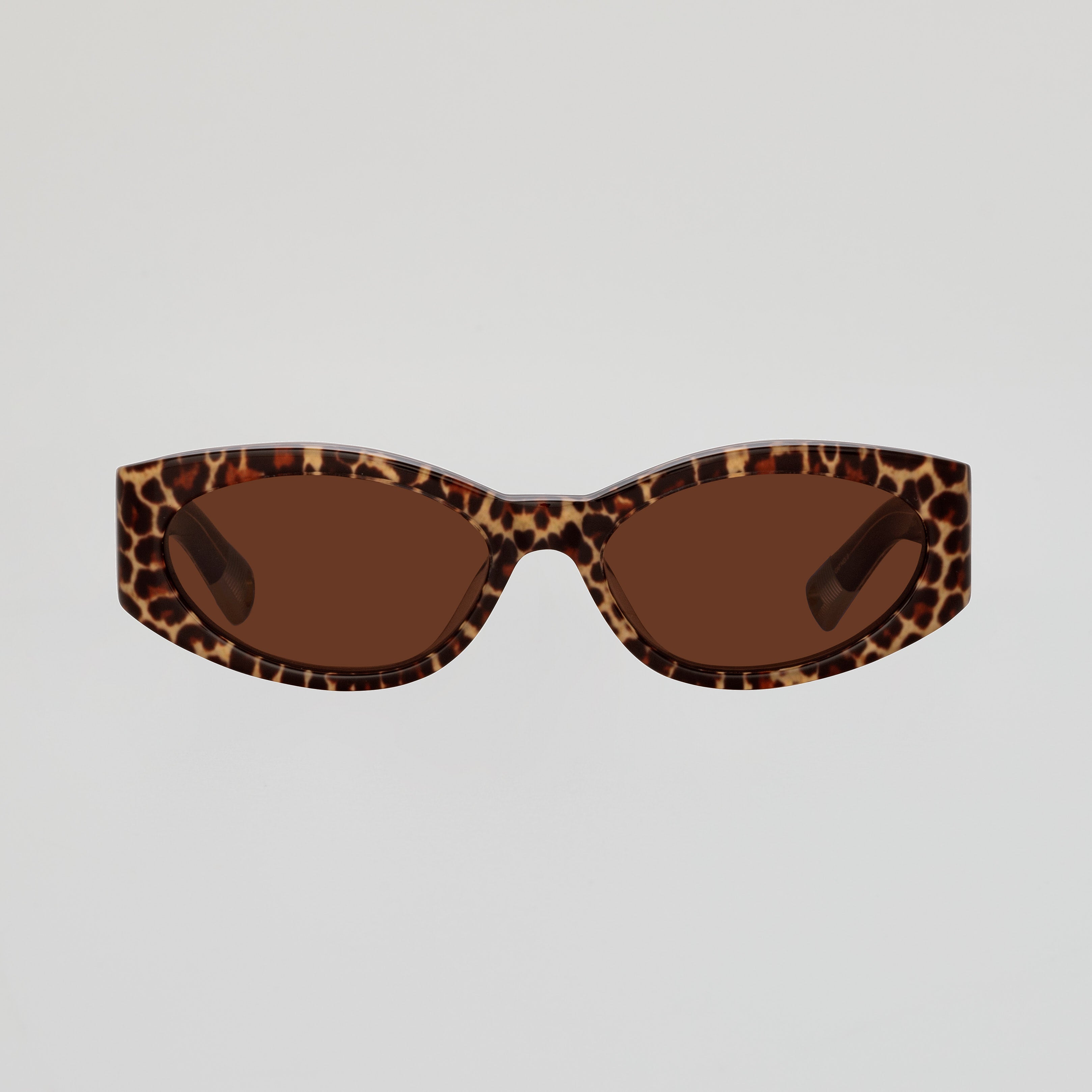 Ovalo Oval Sunglasses in Leopard Print