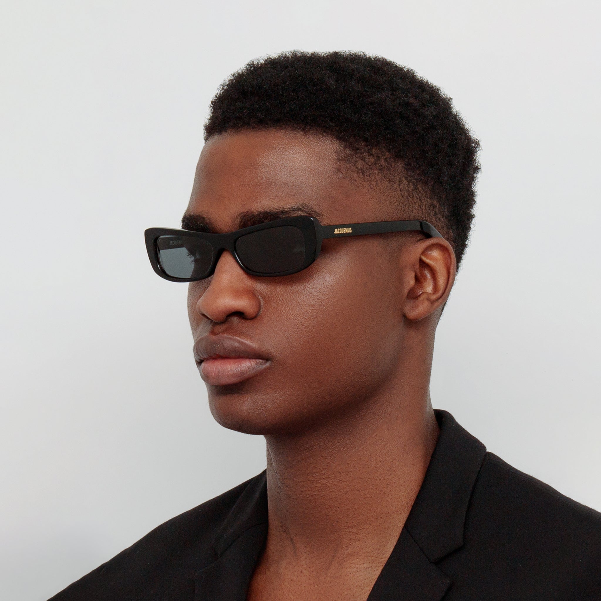 Capri Rectangular Sunglasses in Black