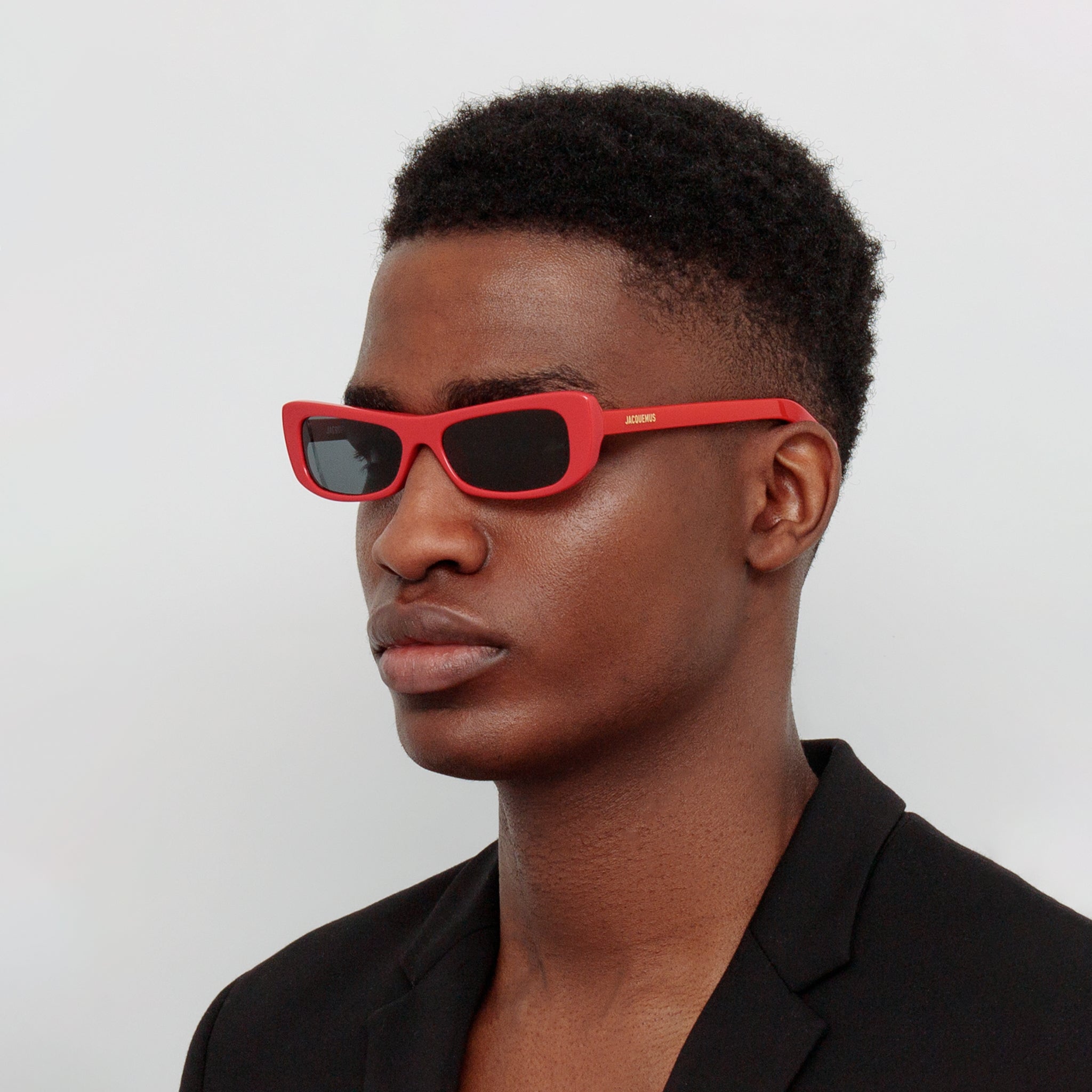 Capri Rectangular Sunglasses in Red