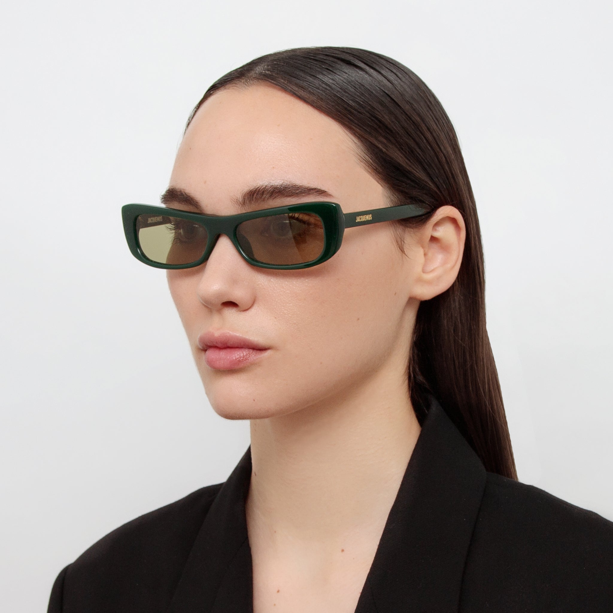 Capri Rectangular Sunglasses in Matt Green